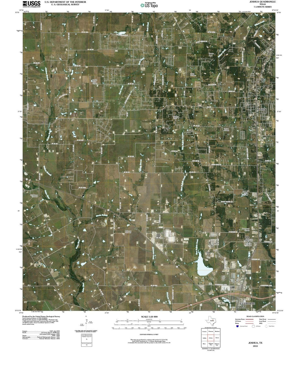 2010 Joshua, TX - Texas - USGS Topographic Map