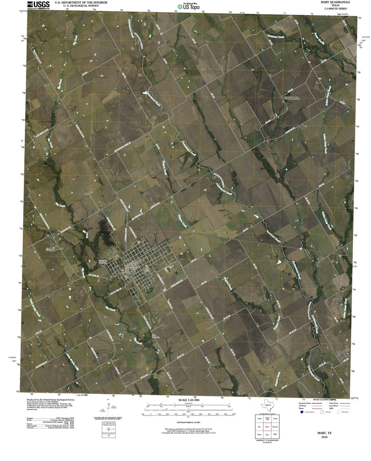 2010 Mart, TX - Texas - USGS Topographic Map