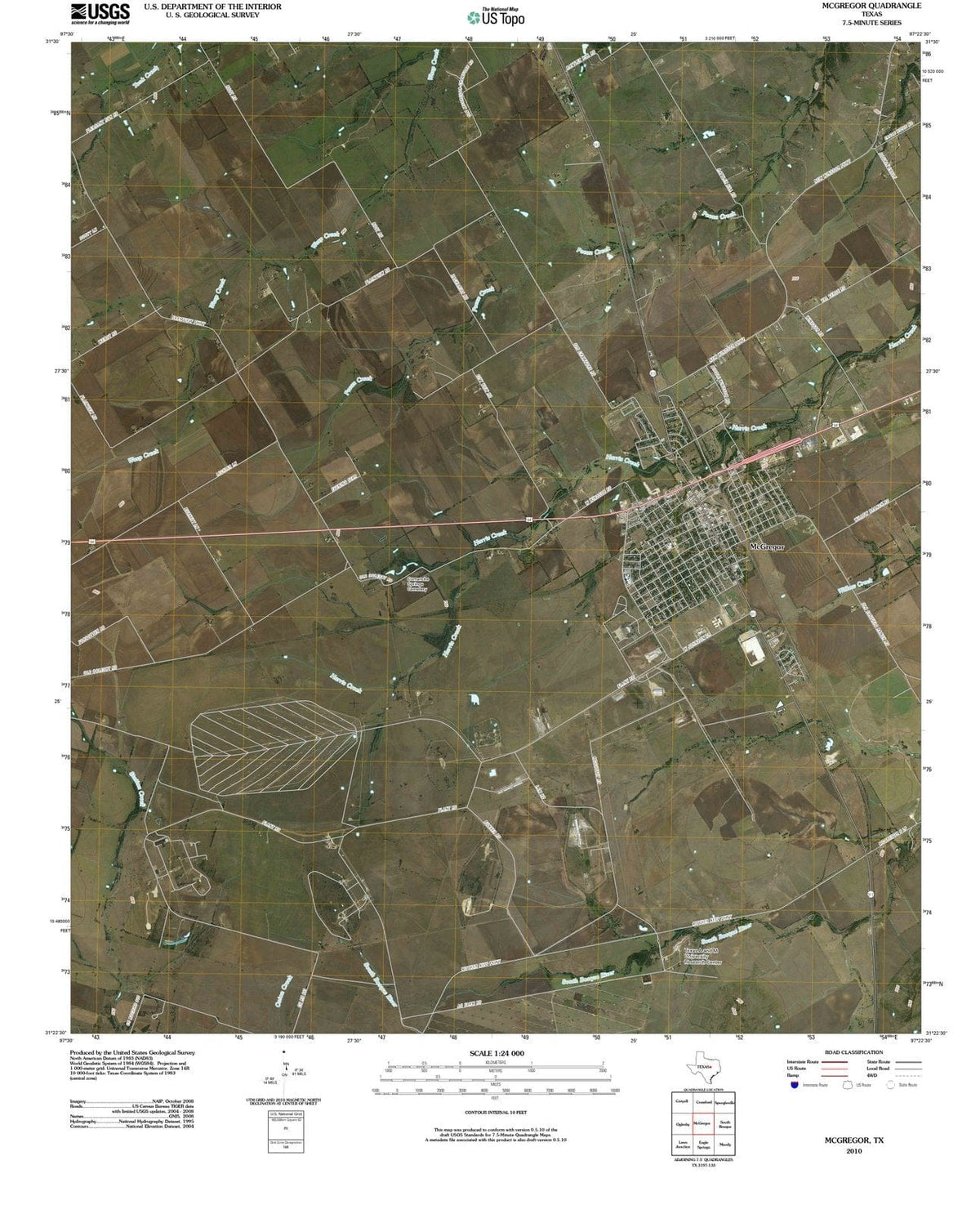 2010 McGregor, TX - Texas - USGS Topographic Map