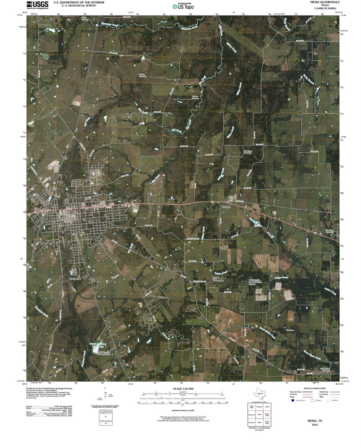 2010 Mexia, TX - Texas - USGS Topographic Map