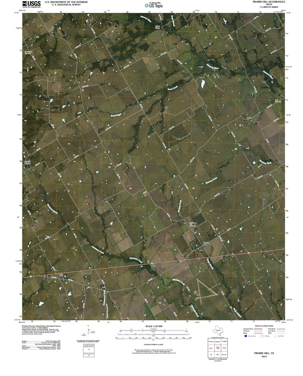 2010 Prairie Hill, TX - Texas - USGS Topographic Map