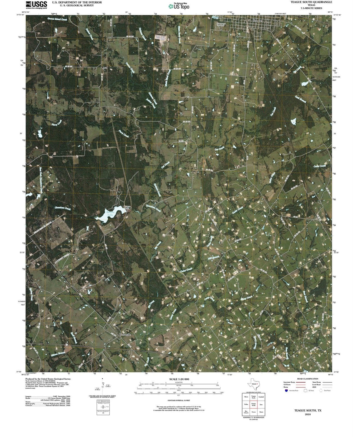 2010 Teague South, TX - Texas - USGS Topographic Map
