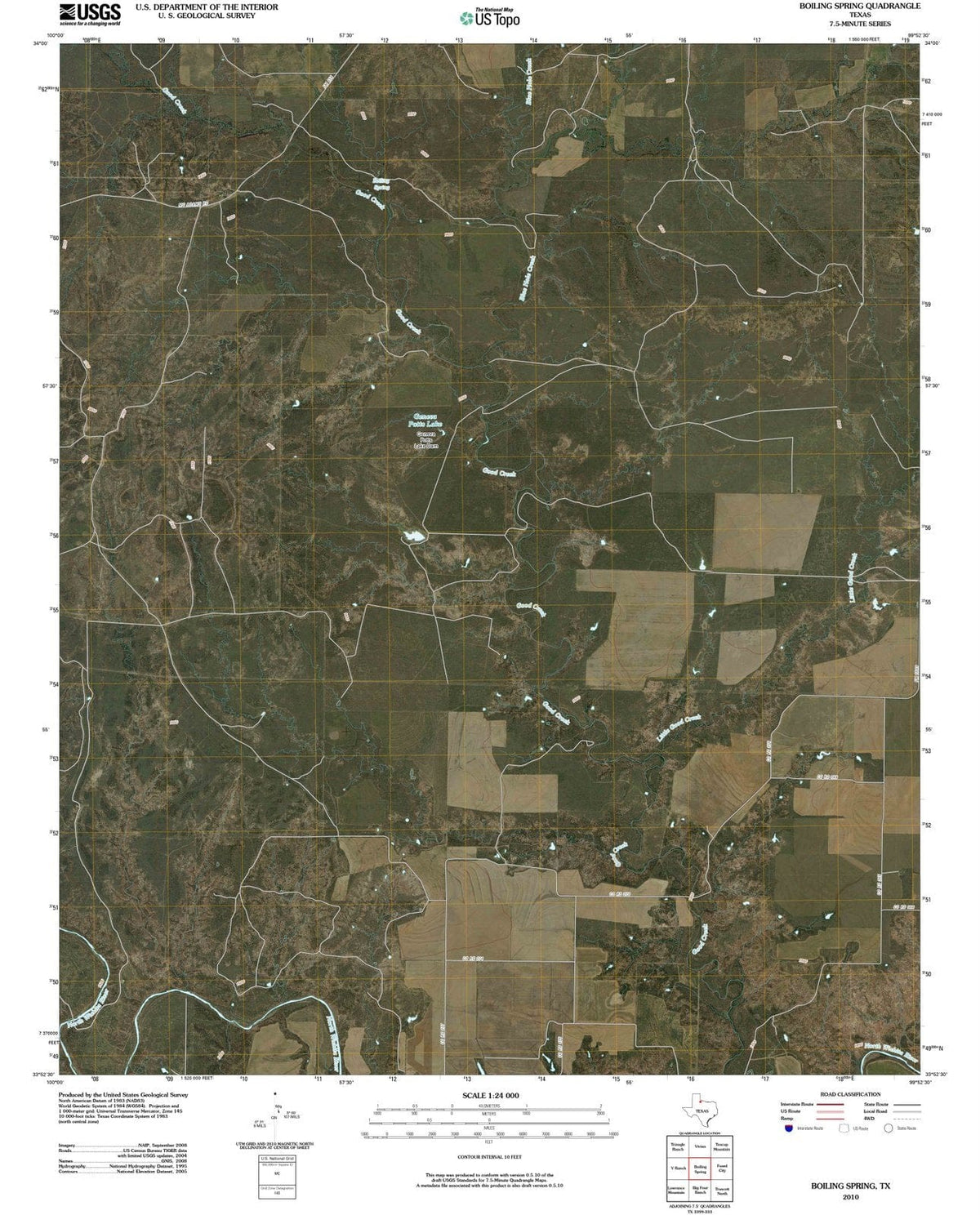 2010 Boiling Spring, TX - Texas - USGS Topographic Map
