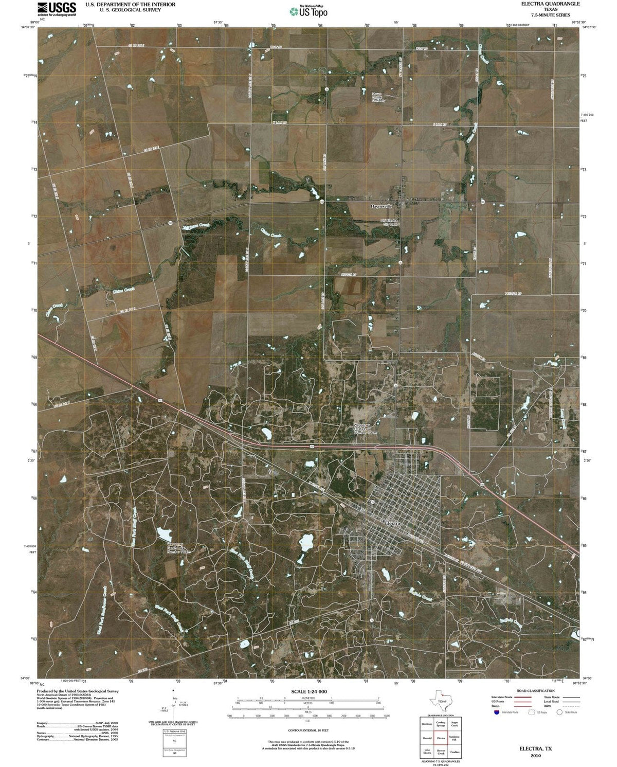 2010 Electra, TX - Texas - USGS Topographic Map