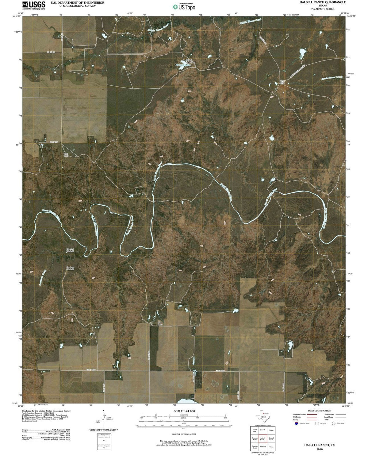 2010 Halsell Ranch, TX - Texas - USGS Topographic Map