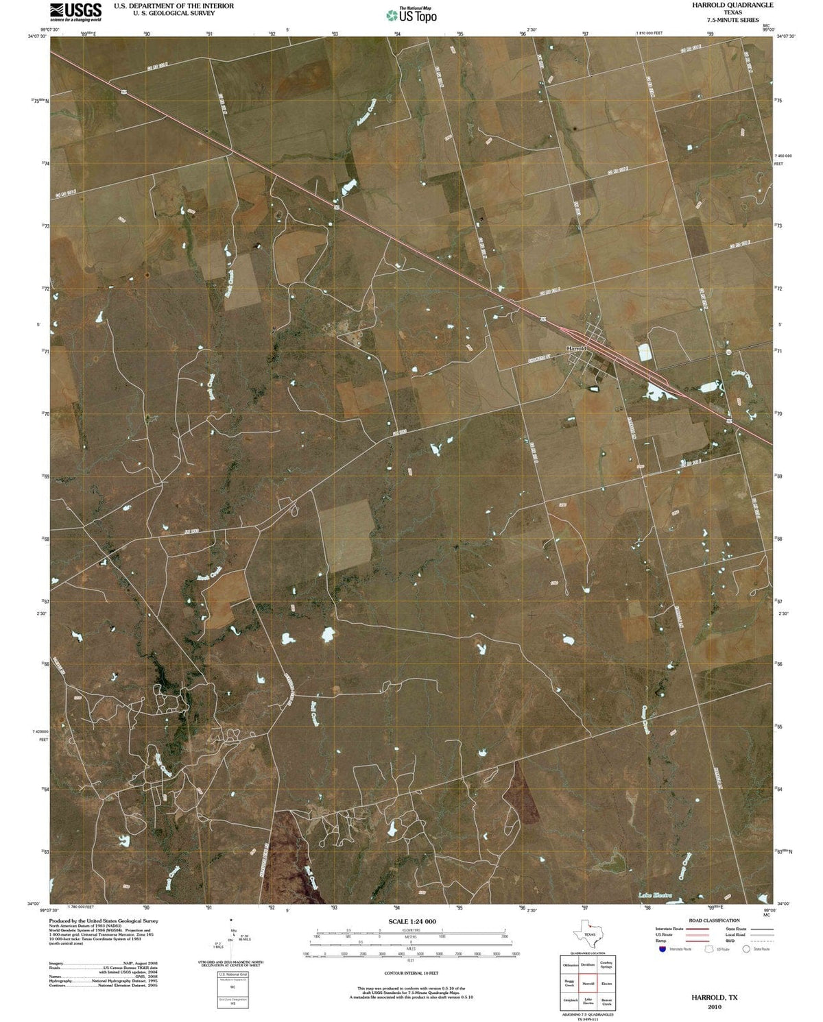 2010 Harrold, TX - Texas - USGS Topographic Map
