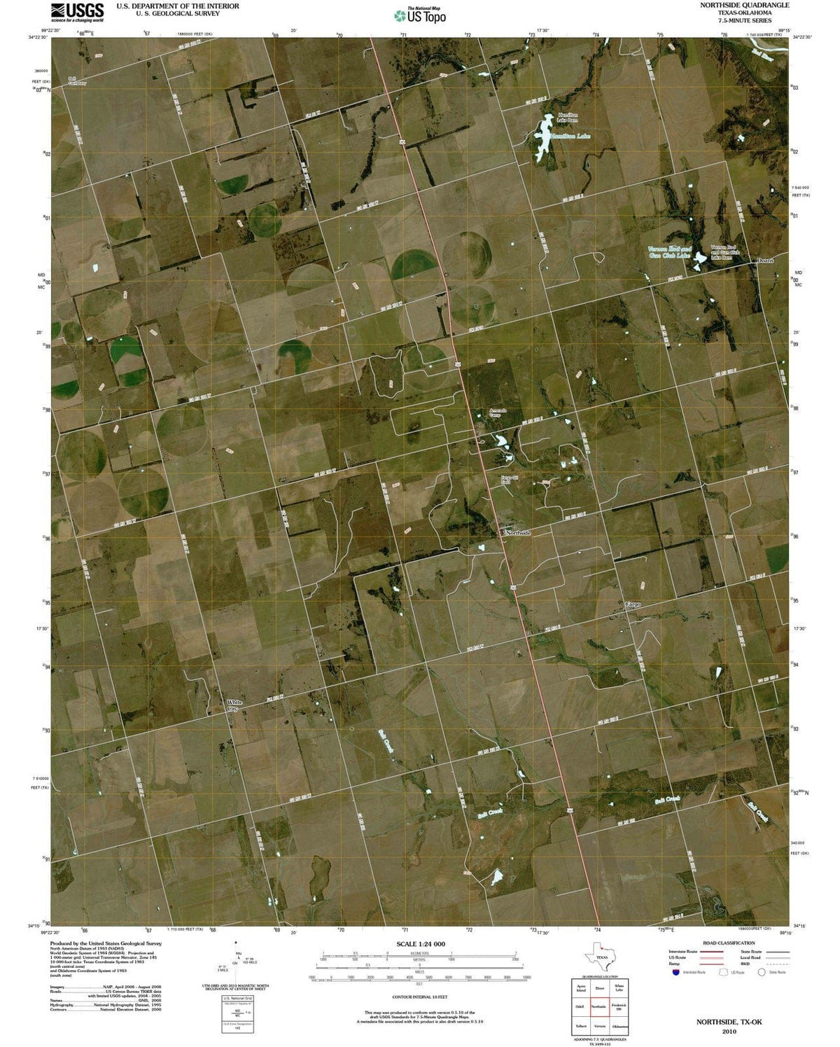 2010 Northside, TX - Texas - USGS Topographic Map