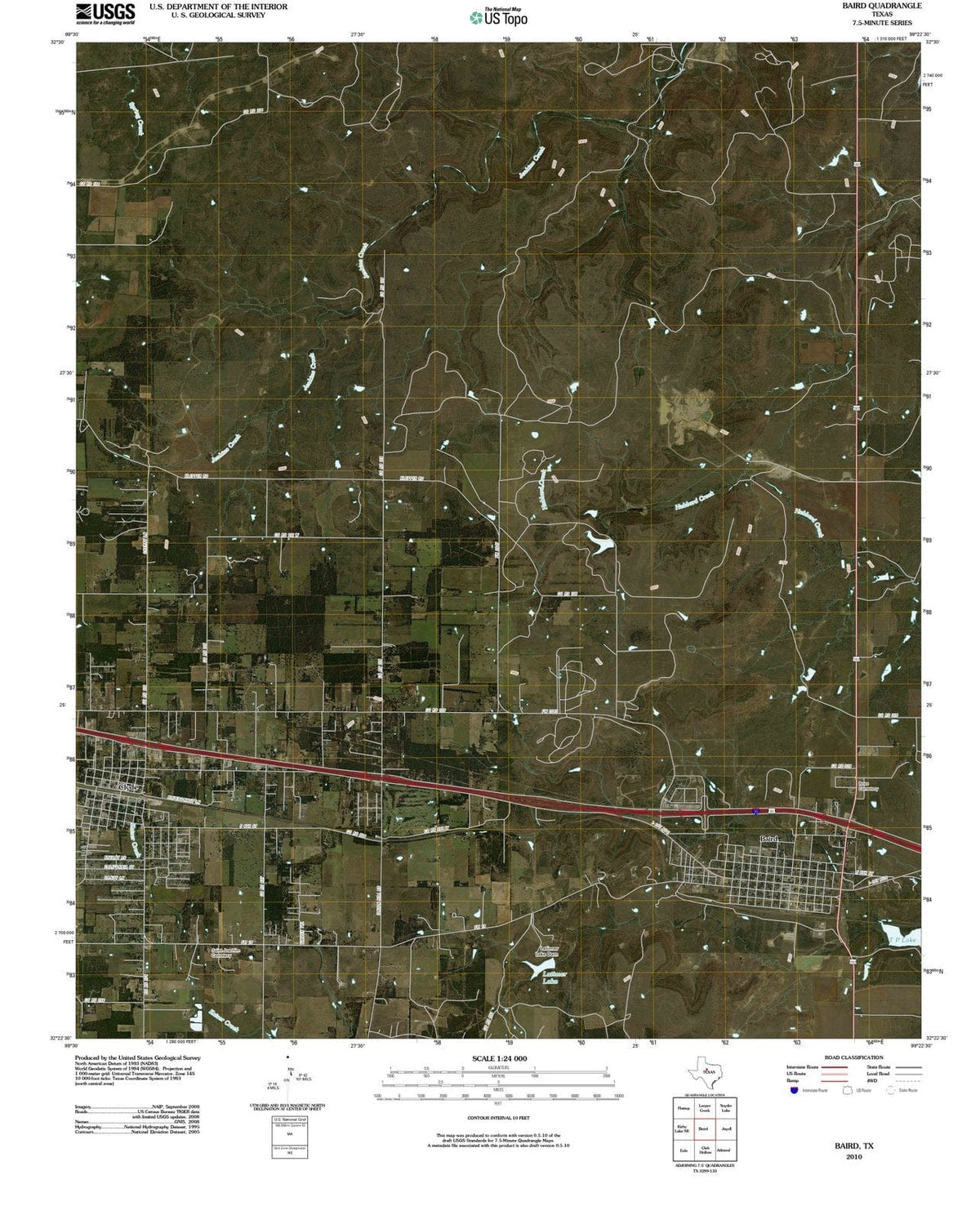 2010 Baird, TX - Texas - USGS Topographic Map