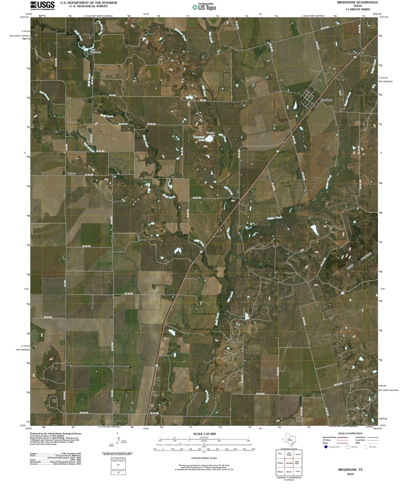 2010 Bradshaw, TX - Texas - USGS Topographic Map