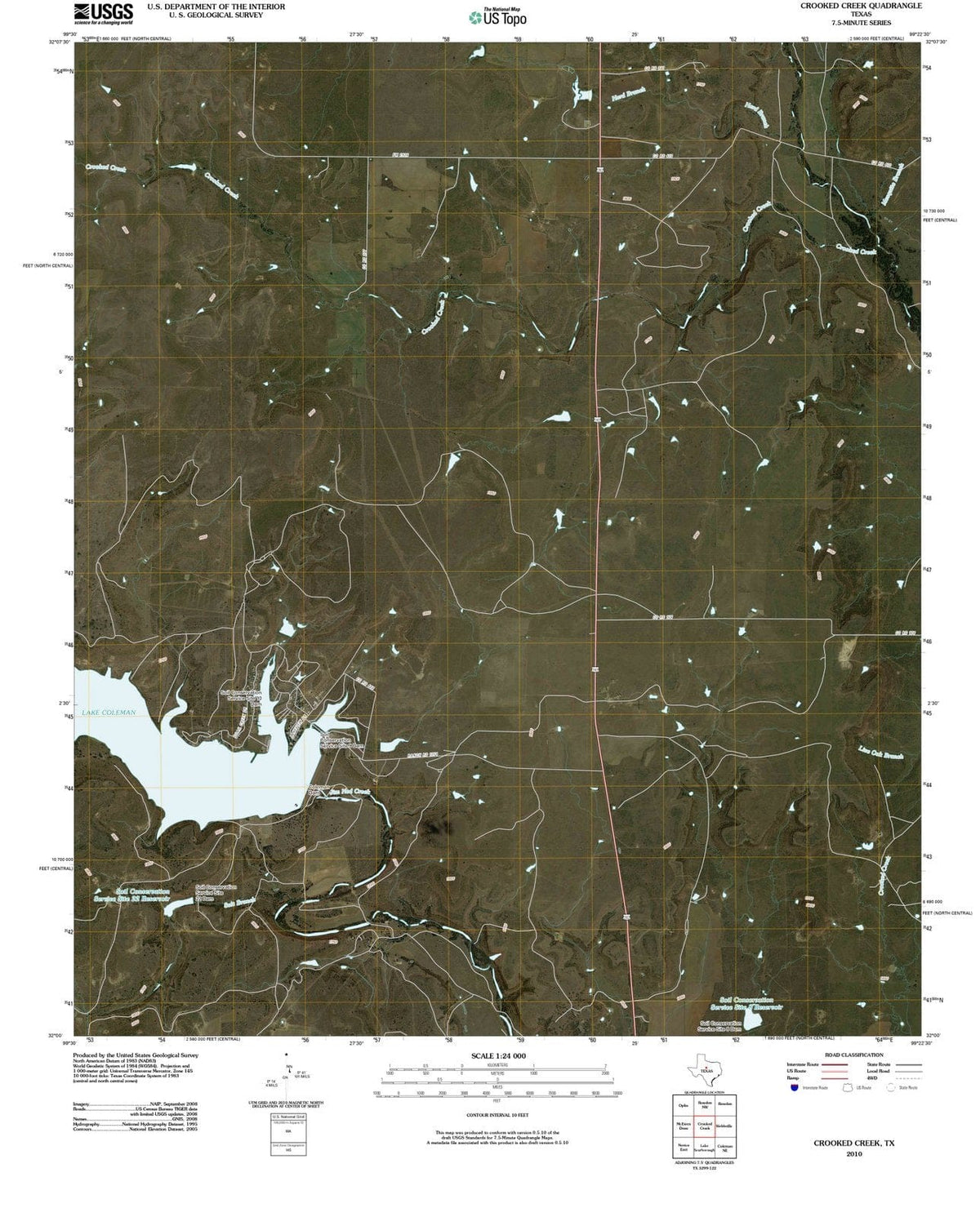 2010 Crooked Creek, TX - Texas - USGS Topographic Map