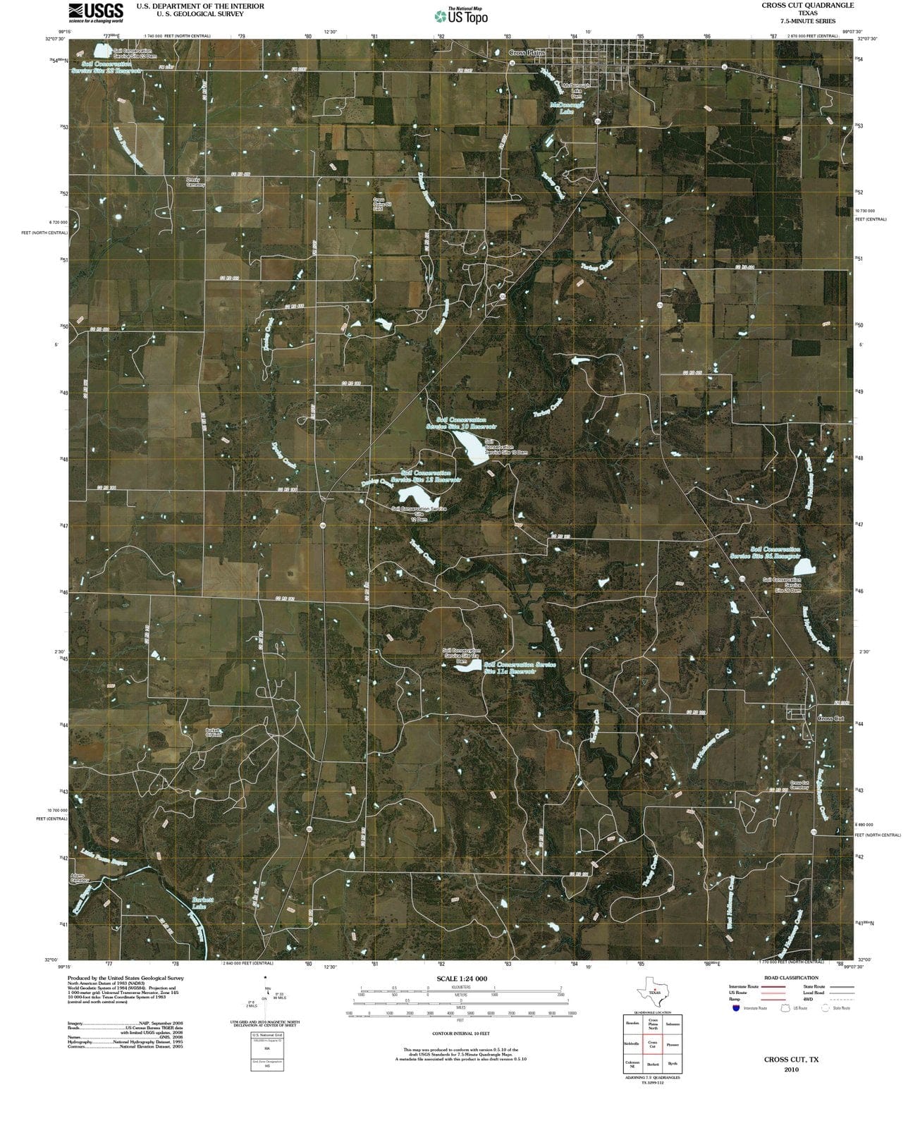 2010 Cross Cut, TX - Texas - USGS Topographic Map