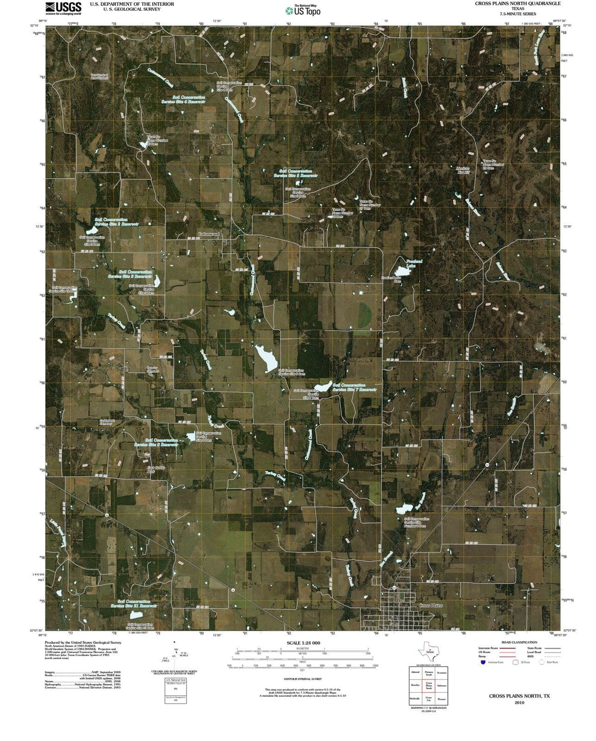 2010 Cross Plains North, TX - Texas - USGS Topographic Map