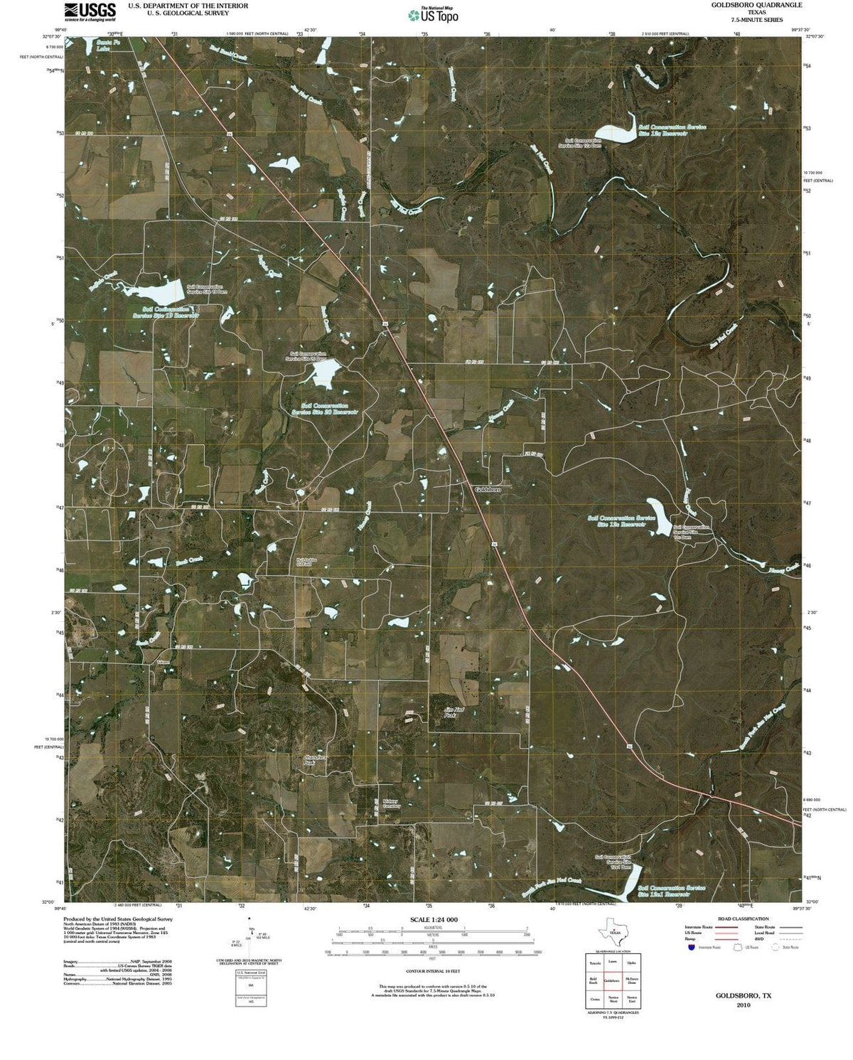 2010 Goldsboro, TX - Texas - USGS Topographic Map