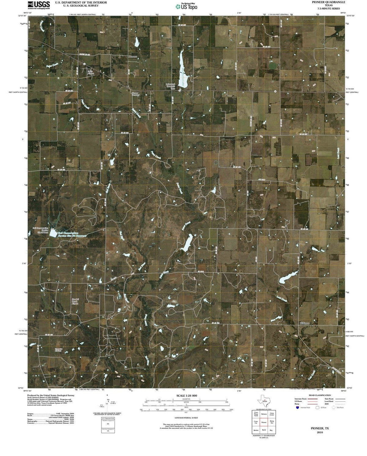 2010 Pioneer, TX - Texas - USGS Topographic Map