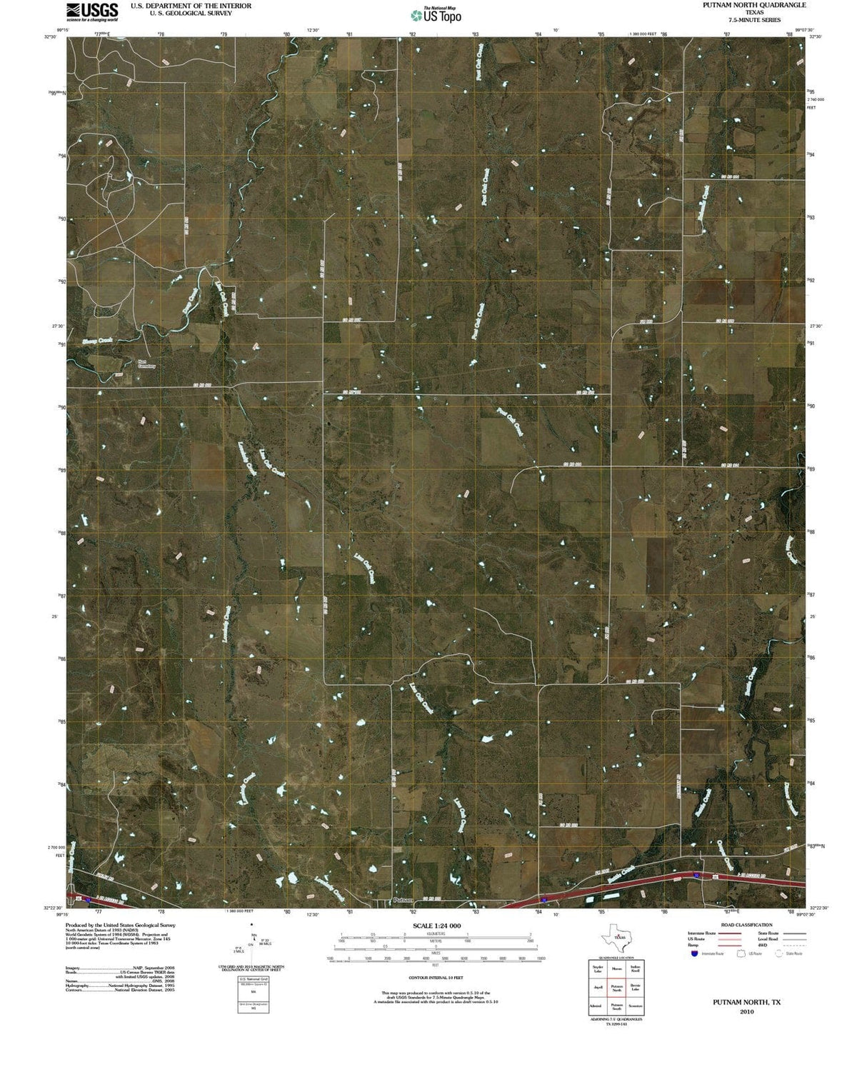 2010 Putnam North, TX - Texas - USGS Topographic Map