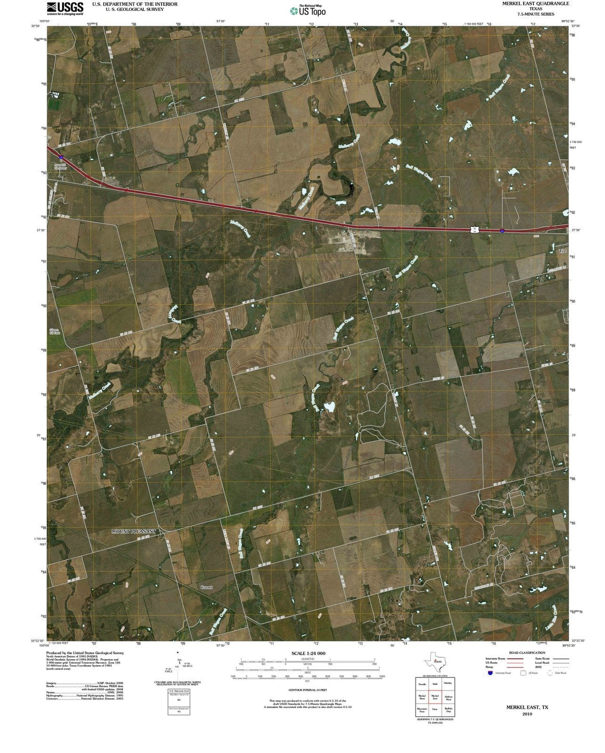 2010 Merkel East, TX - Texas - USGS Topographic Map