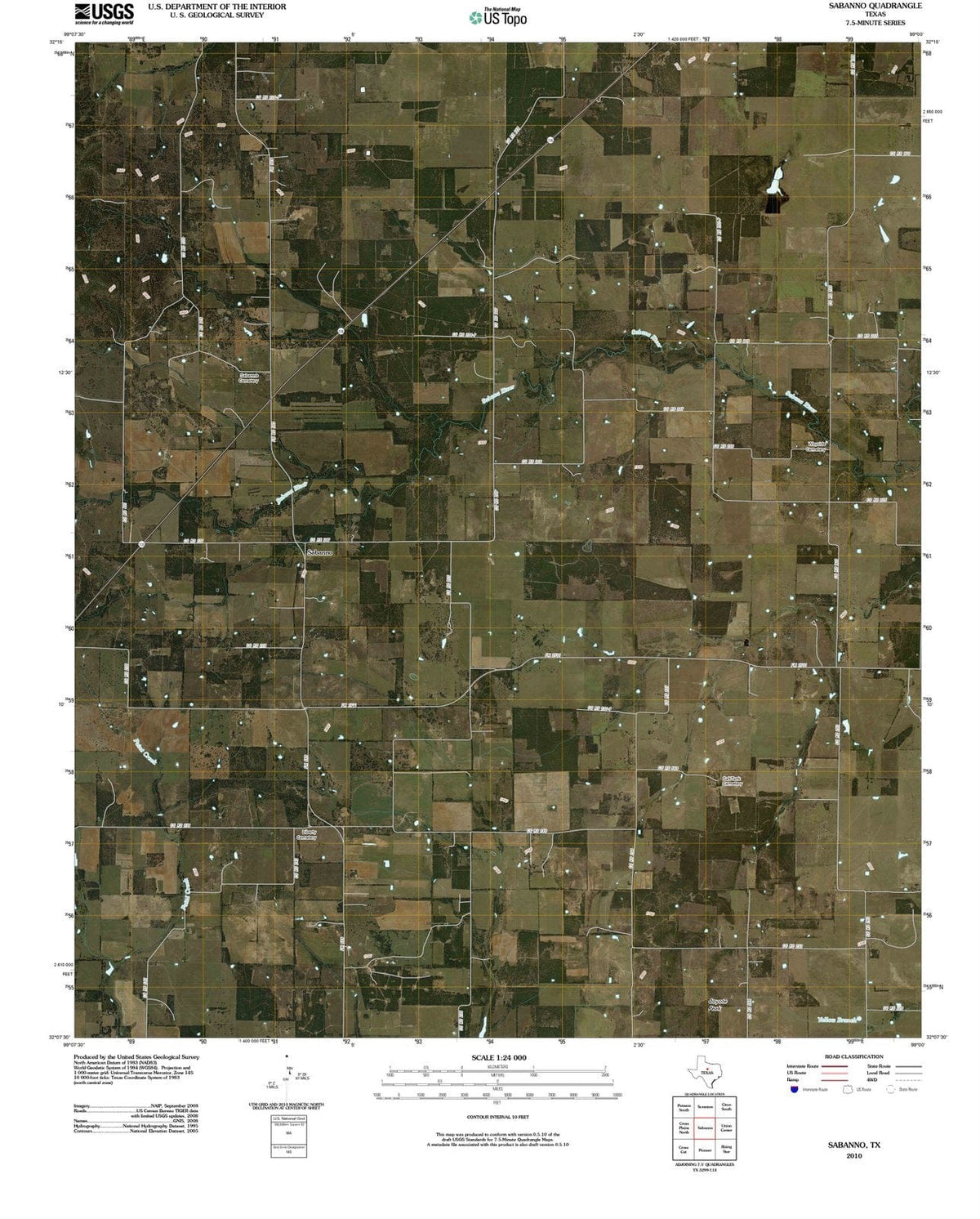 2010 Sabanno, TX - Texas - USGS Topographic Map