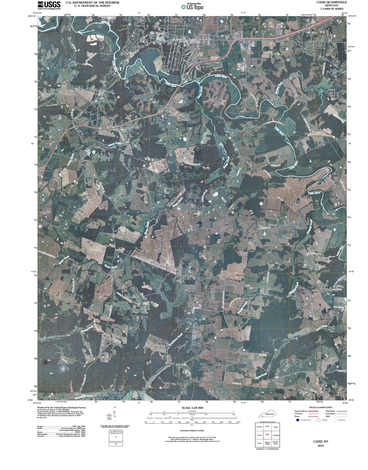 2010 Cadiz, KY - Kentucky - USGS Topographic Map