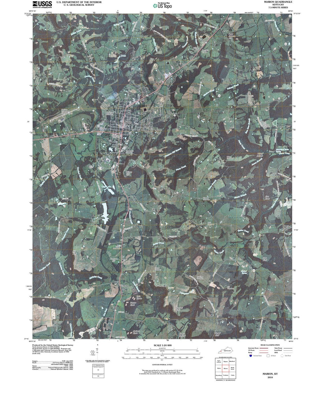 2010 Marion, KY - Kentucky - USGS Topographic Map