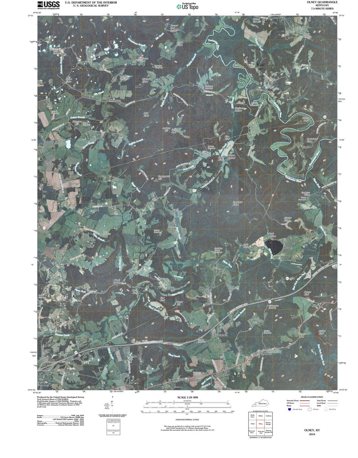 2010 Olney, KY - Kentucky - USGS Topographic Map