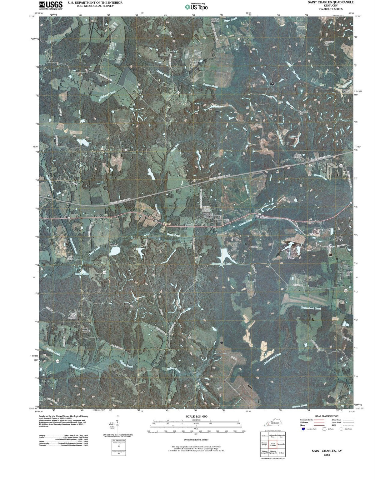2010 Saint Charles, KY - Kentucky - USGS Topographic Map