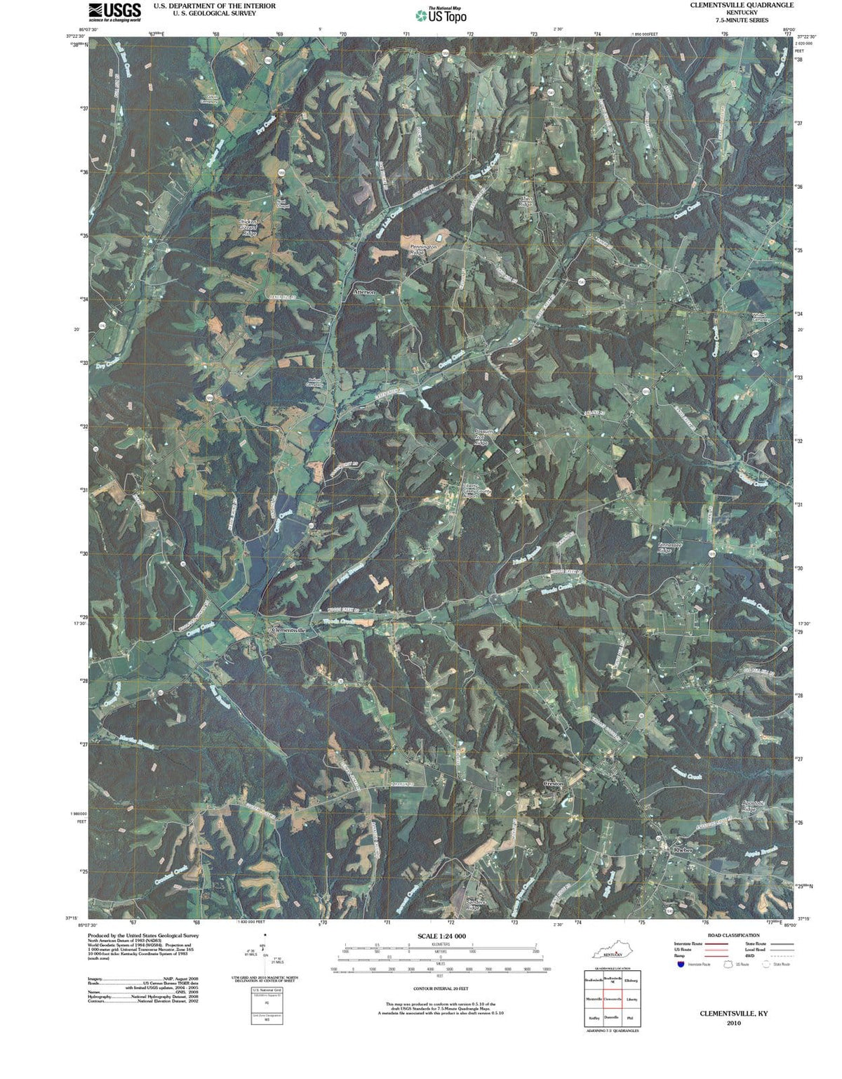 2010 Clementsville, KY - Kentucky - USGS Topographic Map