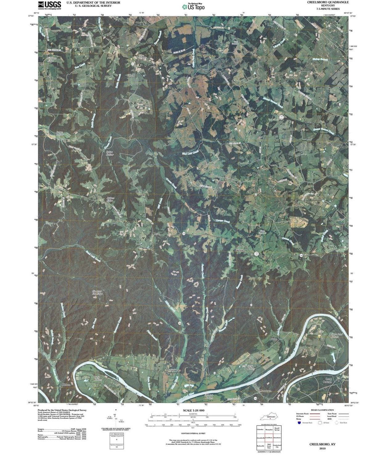 2010 Creelsboro, KY - Kentucky - USGS Topographic Map