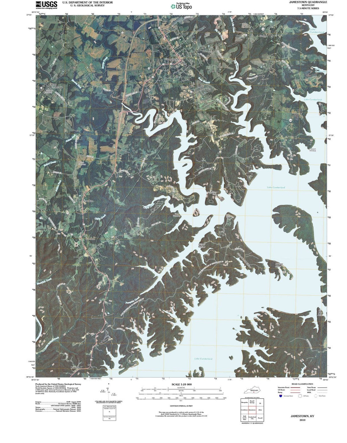 2010 Jamestown, KY - Kentucky - USGS Topographic Map