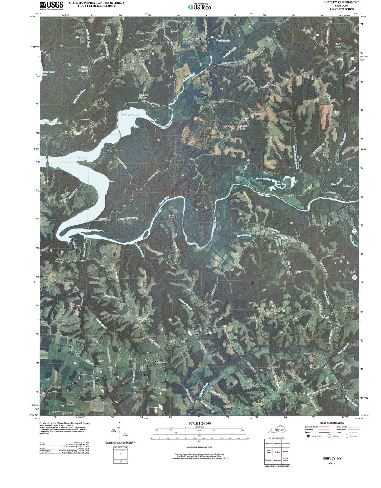 2010 Knifley, KY - Kentucky - USGS Topographic Map