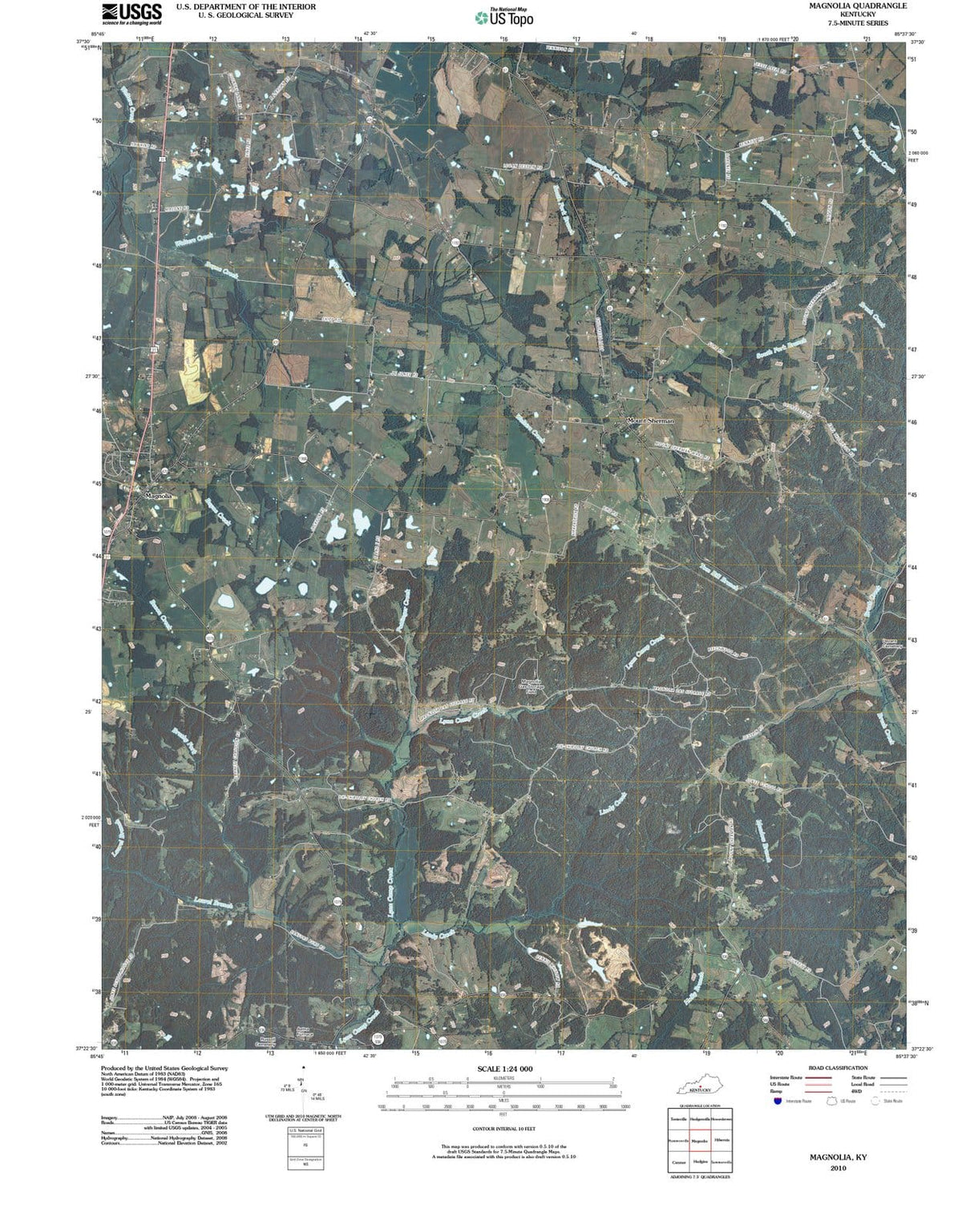 2010 Magnolia, KY - Kentucky - USGS Topographic Map