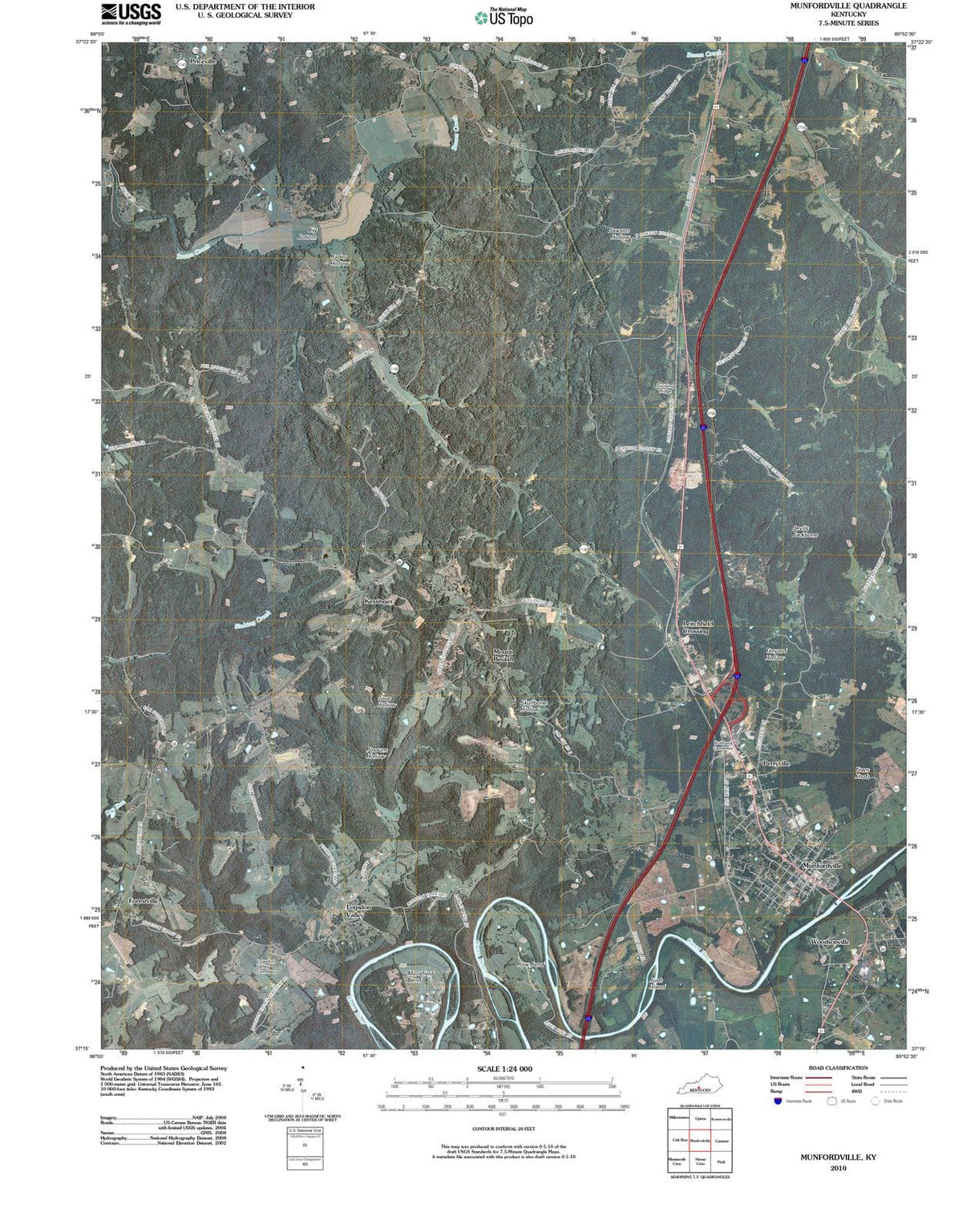 2010 Munfordville, KY - Kentucky - USGS Topographic Map