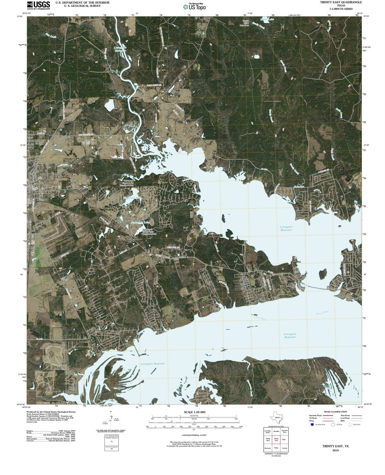 2010 Trinity East, TX - Texas - USGS Topographic Map