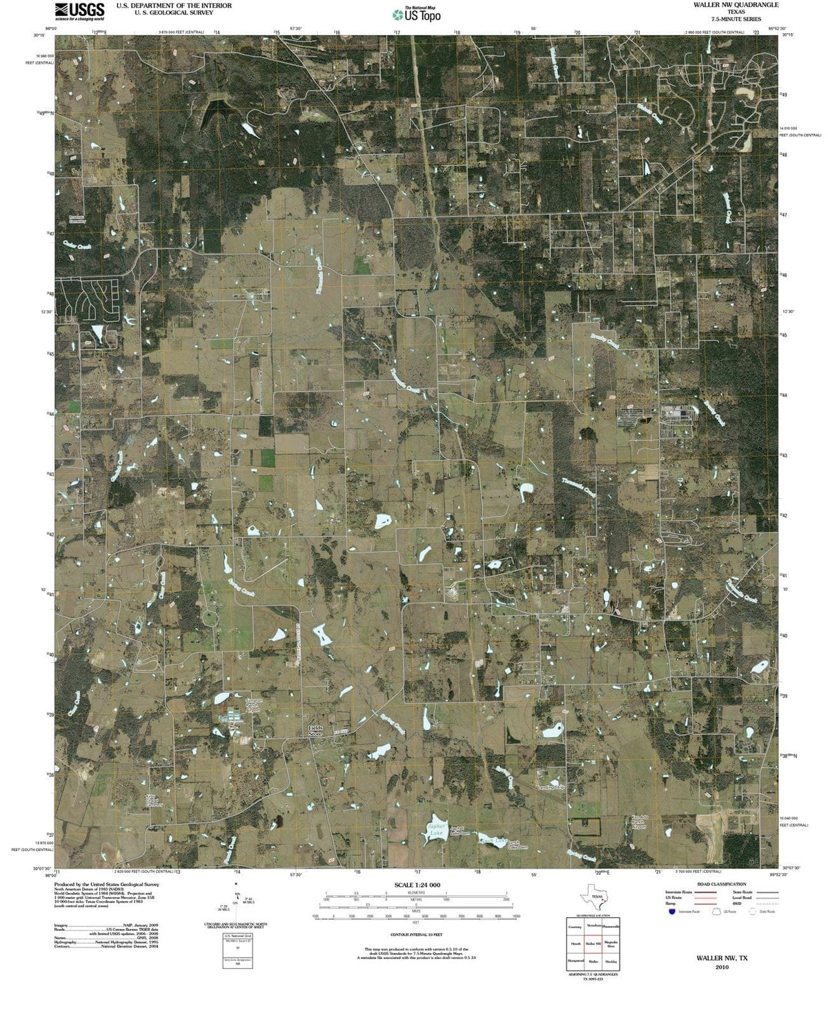 2010 Waller, TX - Texas - USGS Topographic Map