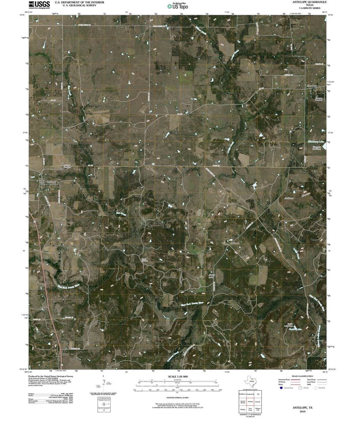 2010 Antelope, TX - Texas - USGS Topographic Map