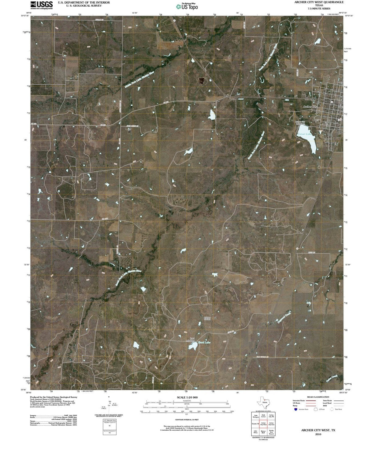 2010 Archer City West, TX - Texas - USGS Topographic Map