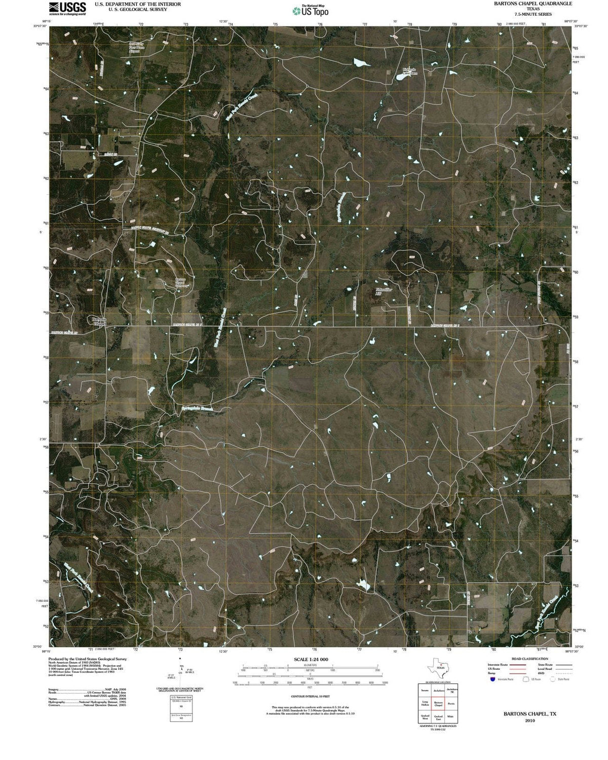 2010 Bartons Chapel, TX - Texas - USGS Topographic Map