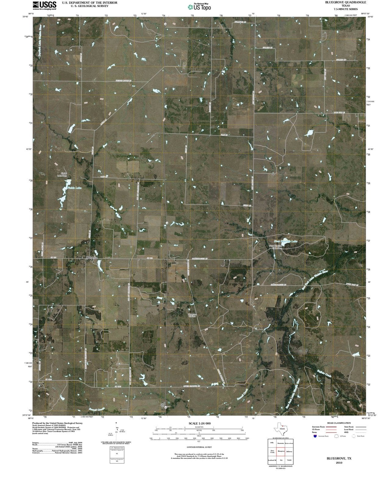 2010 Bluegrove, TX - Texas - USGS Topographic Map