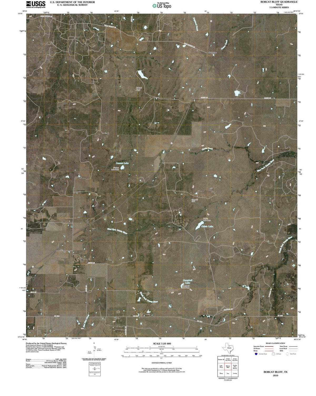 2010 Bobcat Bluff, TX - Texas - USGS Topographic Map