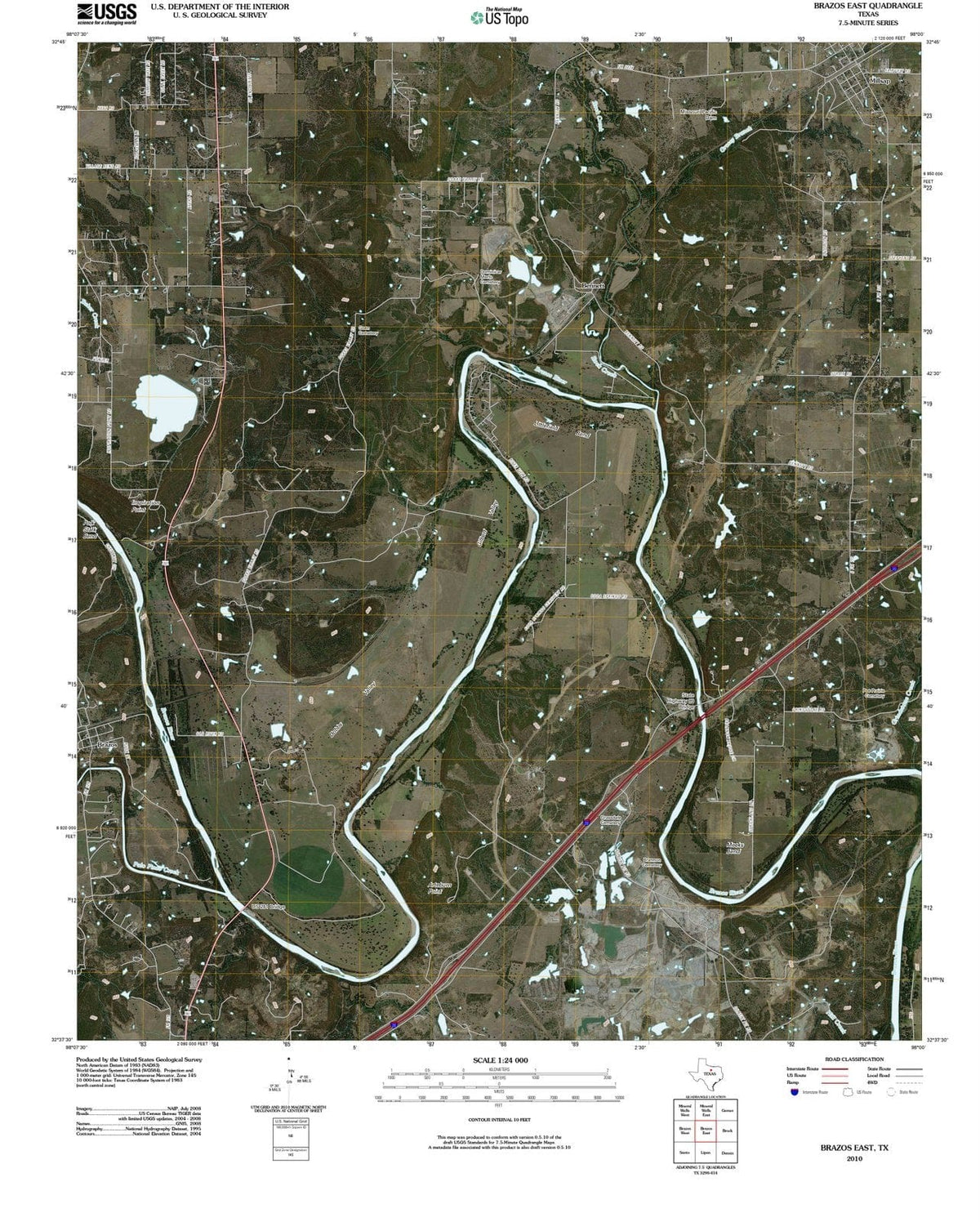 2010 Brazos East, TX - Texas - USGS Topographic Map