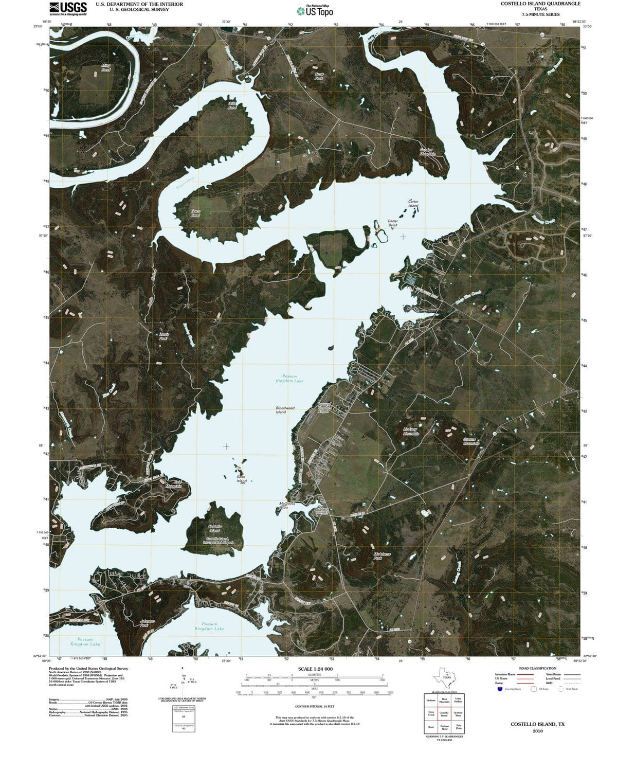 2010 Costello Island, TX - Texas - USGS Topographic Map