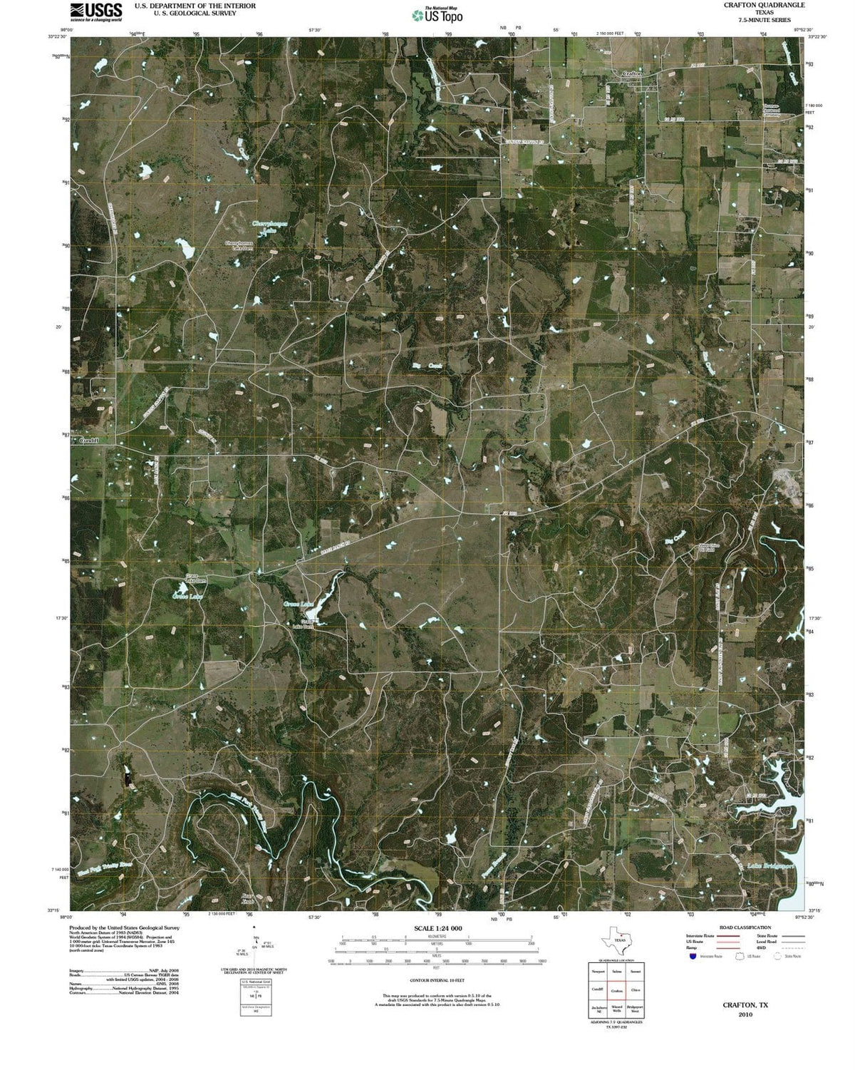 2010 Crafton, TX - Texas - USGS Topographic Map