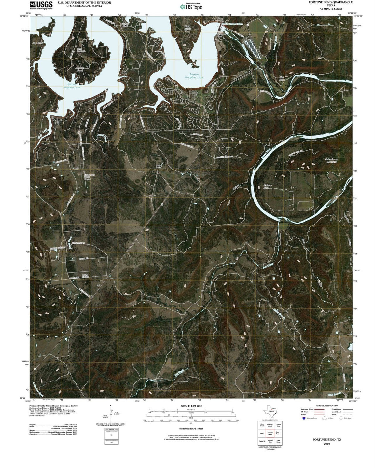 2010 Fortune Bend, TX - Texas - USGS Topographic Map