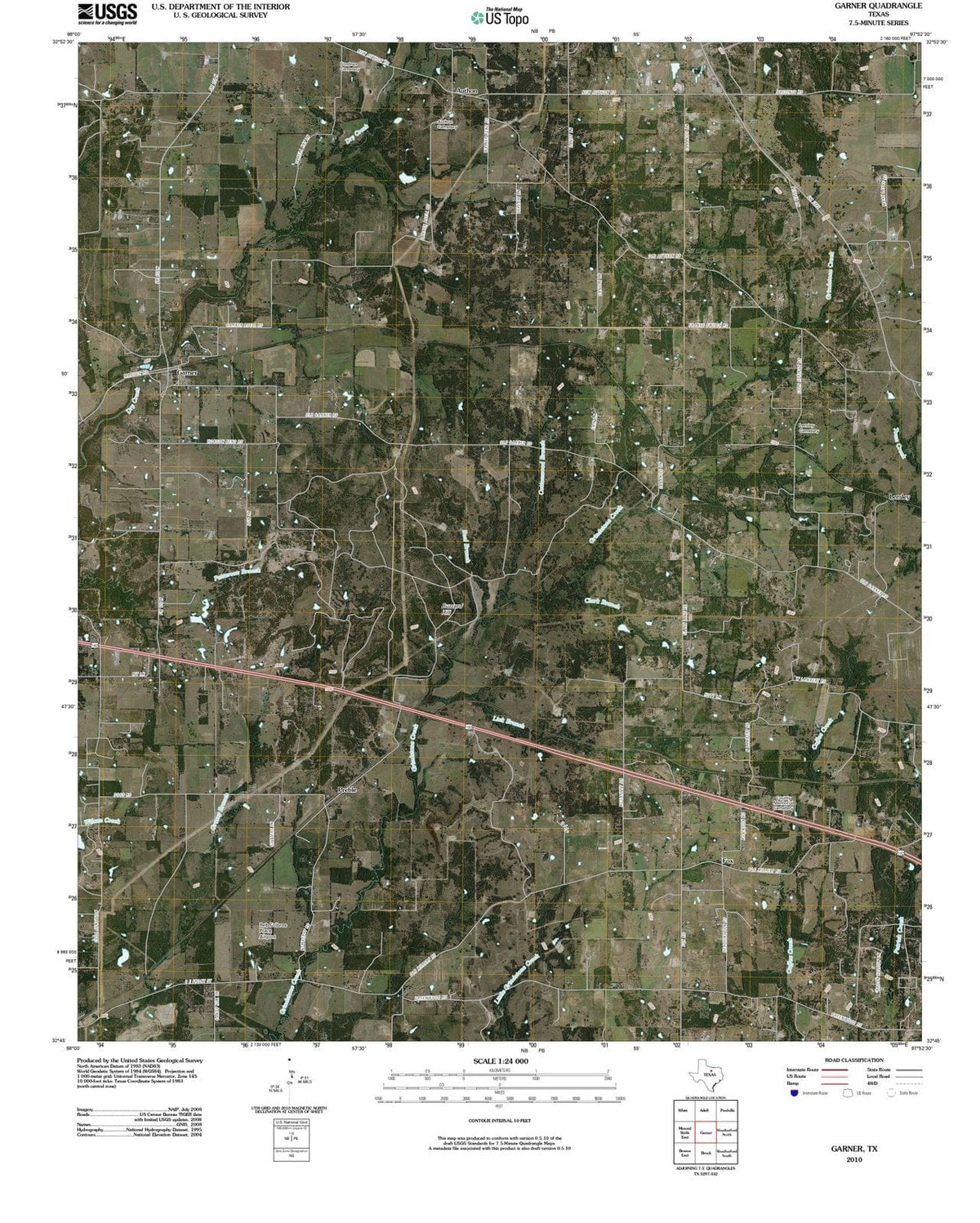 2010 Garner, TX - Texas - USGS Topographic Map
