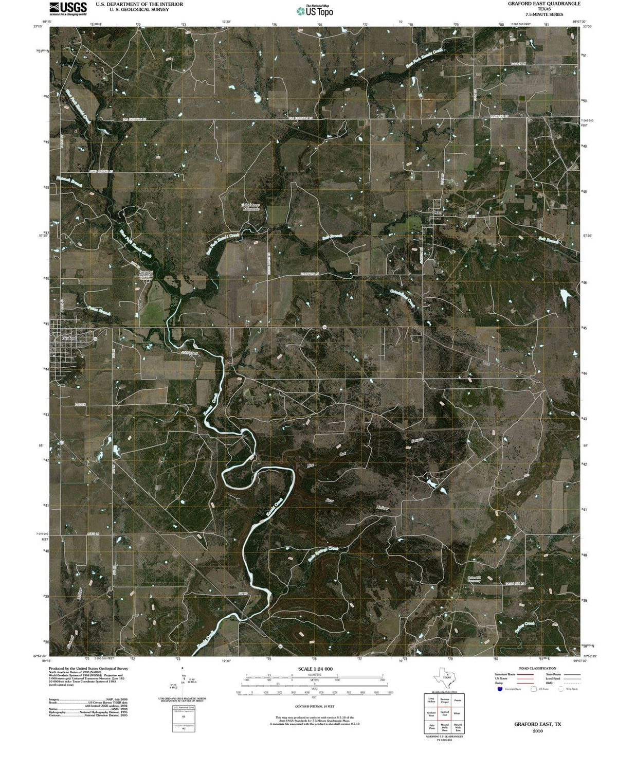 2010 Graford East, TX - Texas - USGS Topographic Map