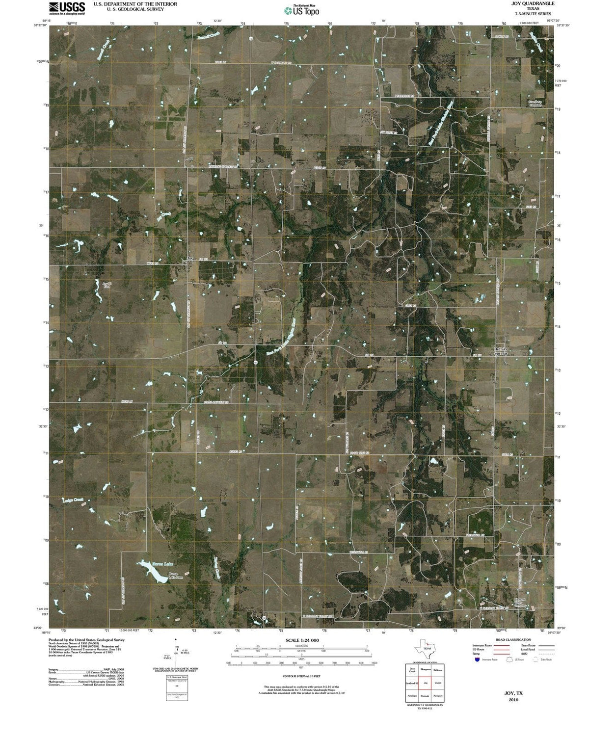 2010 Joy, TX - Texas - USGS Topographic Map