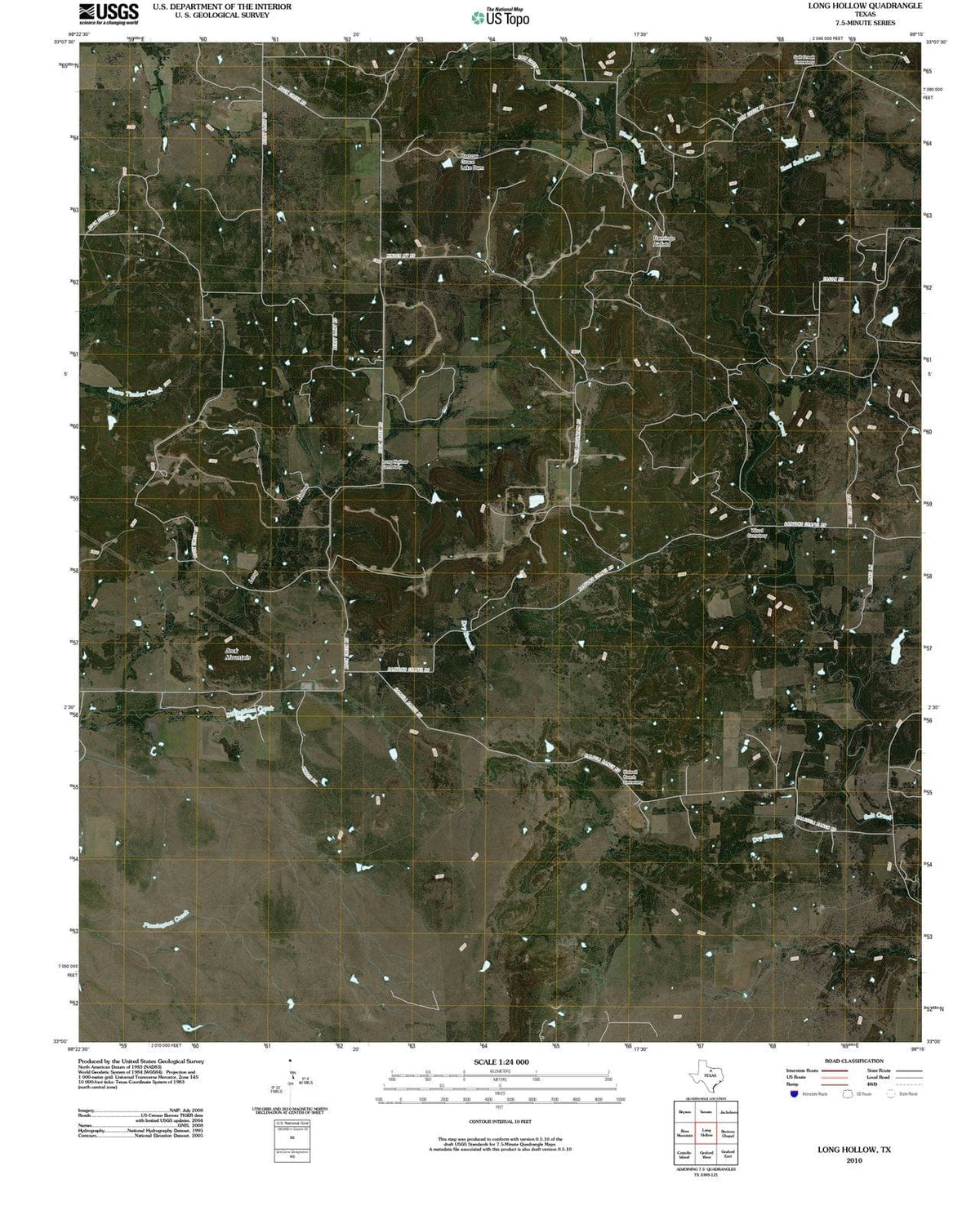 2010 Long Hollow, TX - Texas - USGS Topographic Map