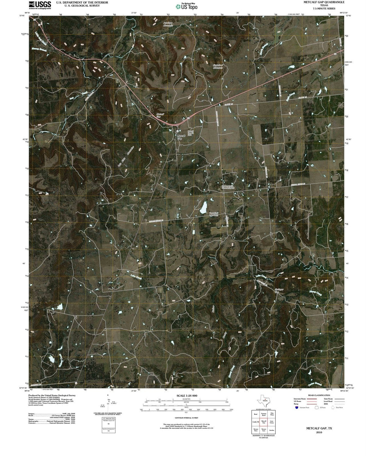 2010 Metcalf Gap, TX - Texas - USGS Topographic Map