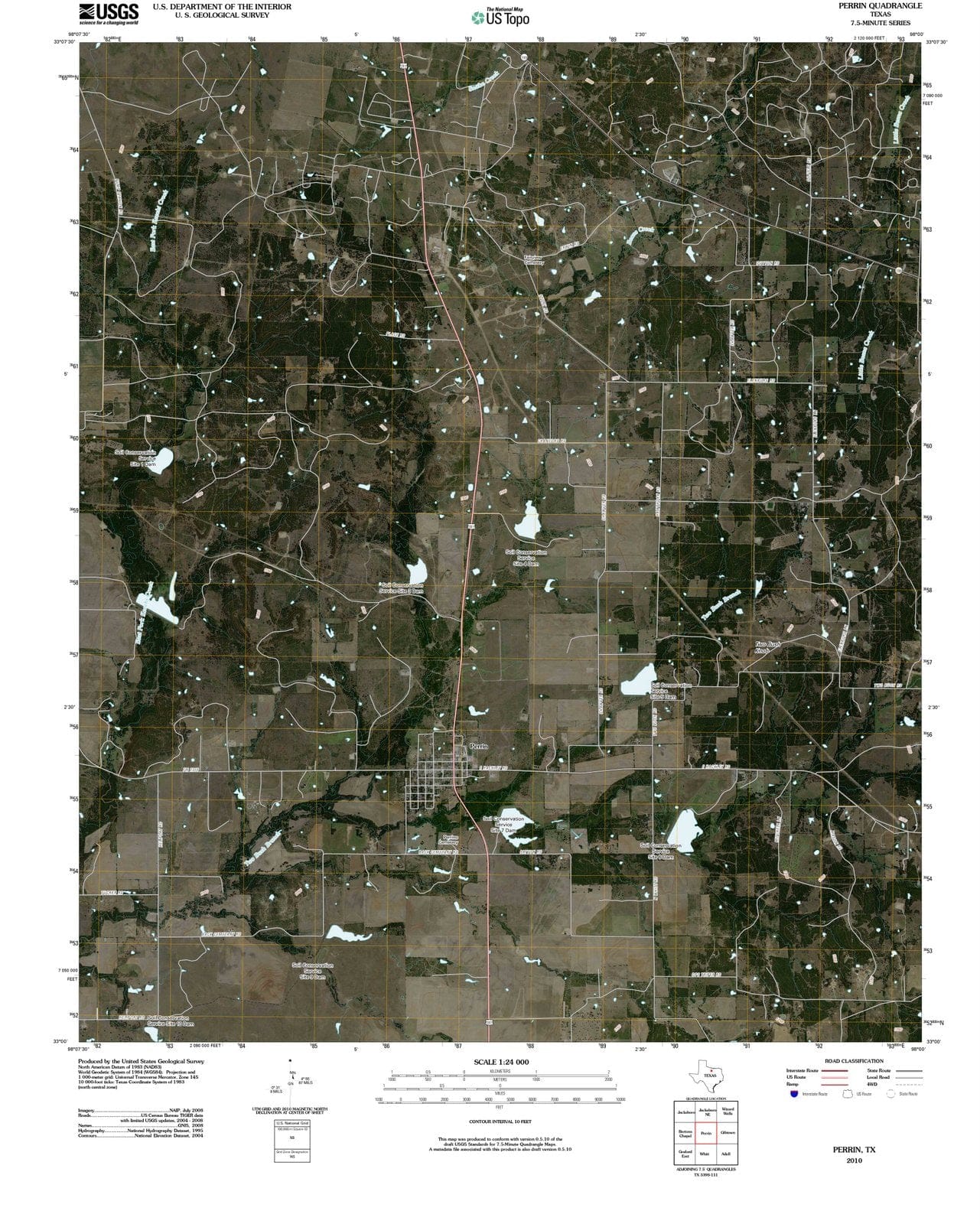 2010 Perrin, TX - Texas - USGS Topographic Map
