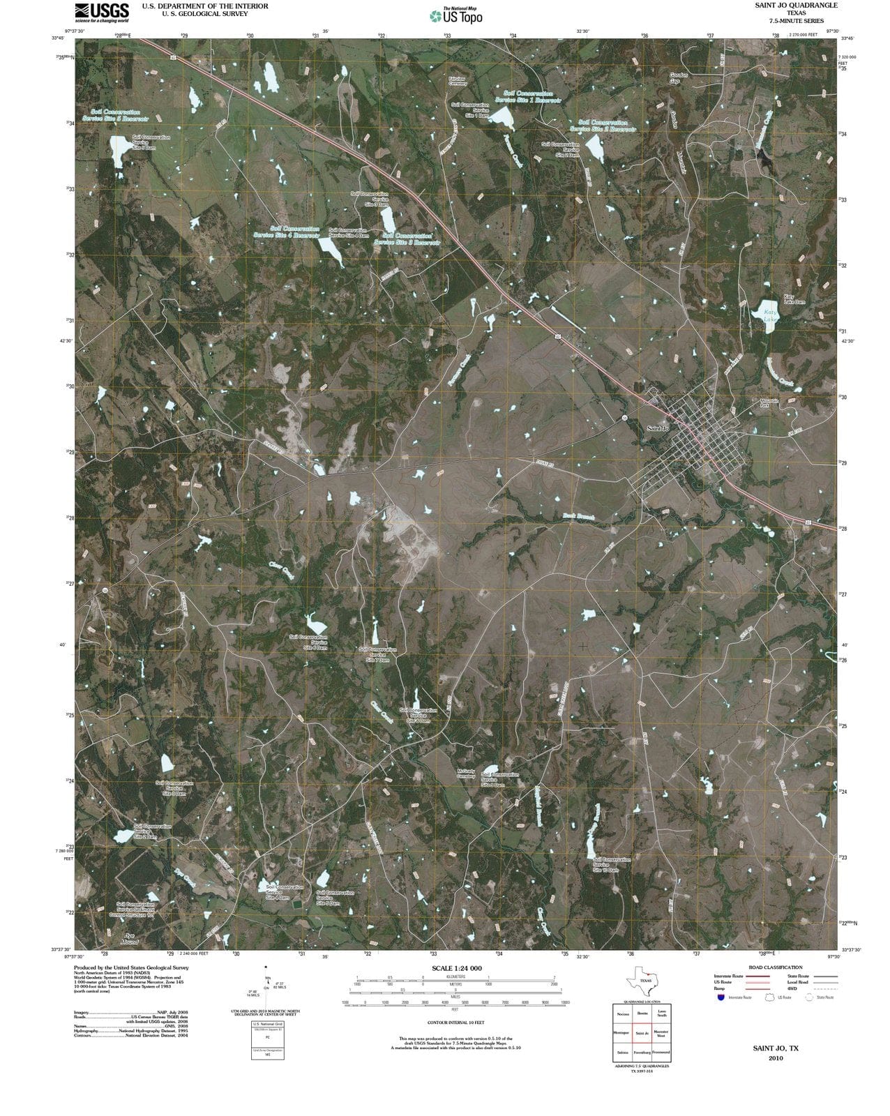 2010 Saint Jo, TX - Texas - USGS Topographic Map