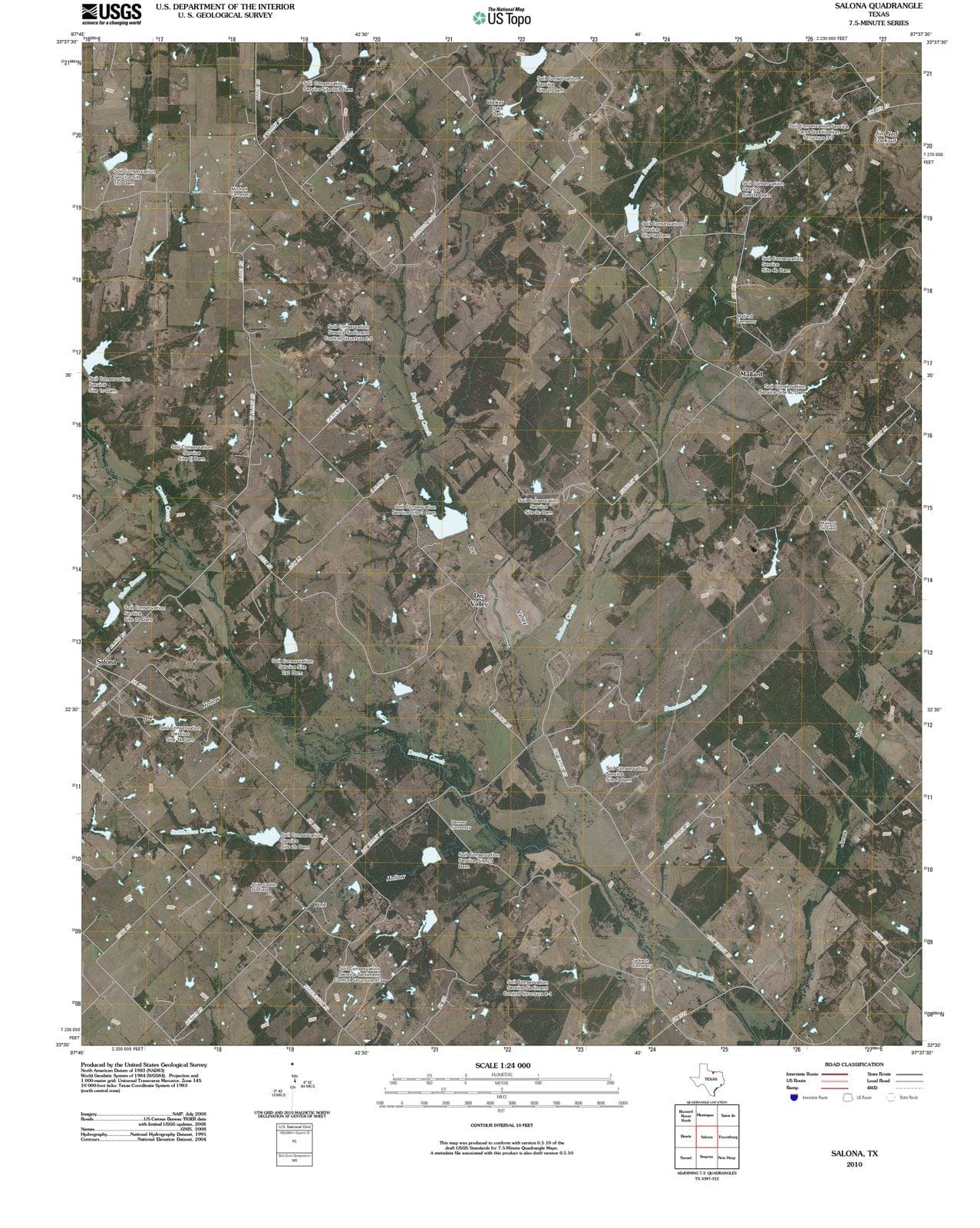 2010 Salona, TX - Texas - USGS Topographic Map